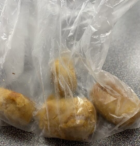 Chicken nuggets in a bag
