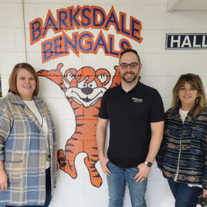 with Barksdale Principal, Karen Hoskins and former principal Melinda Harris