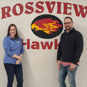 with Rossview Middle School Principal, Julie Hallums